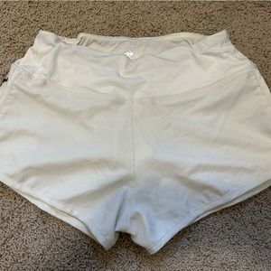 Cream colored Rabbit Running shorts